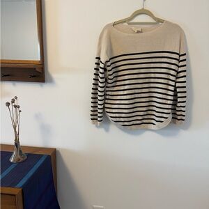 Sézane Cream and Navy Maternity Sweater